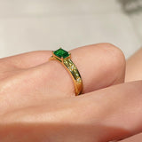 Vintage Emerald Octagram Ring - floysun