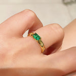 Vintage Emerald Octagram Ring - floysun