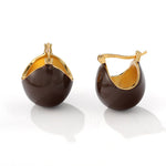Vintage Enamel Sphere Hoop Earrings - floysun