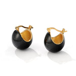 Vintage Enamel Sphere Hoop Earrings - floysun