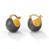 Vintage Enamel Sphere Hoop Earrings - floysun