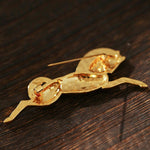 Vintage Equestrian Horseshoe Emblem Brooch - floysun