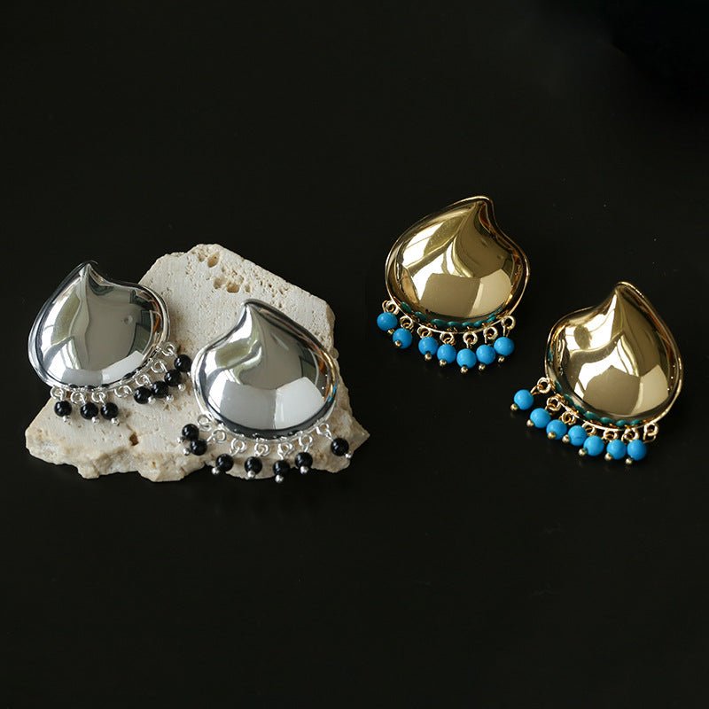 Vintage Ethnic Teardrop Beaded Tassel Earrings - floysun