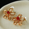 Vintage Faceted Bead Flower Agate Stud Earrings - floysun