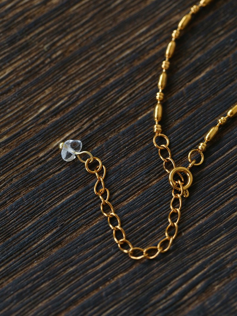 Vintage Flame & Natural Clear Quartz Heart Pendant Necklace - floysun