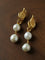 Vintage Flame Wing Natural Freshwater Pearl Drop Earrings - floysun
