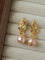 Vintage Flame Wing Natural Freshwater Pearl Drop Earrings - floysun