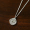 Vintage Floral Relief Geometric Cubic Zirconia Pendant Necklace - floysun