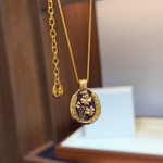 Vintage Four-Leaf Clover Enamel Pendant Necklace - floysun