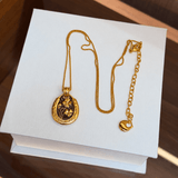 Vintage Four-Leaf Clover Enamel Pendant Necklace - floysun