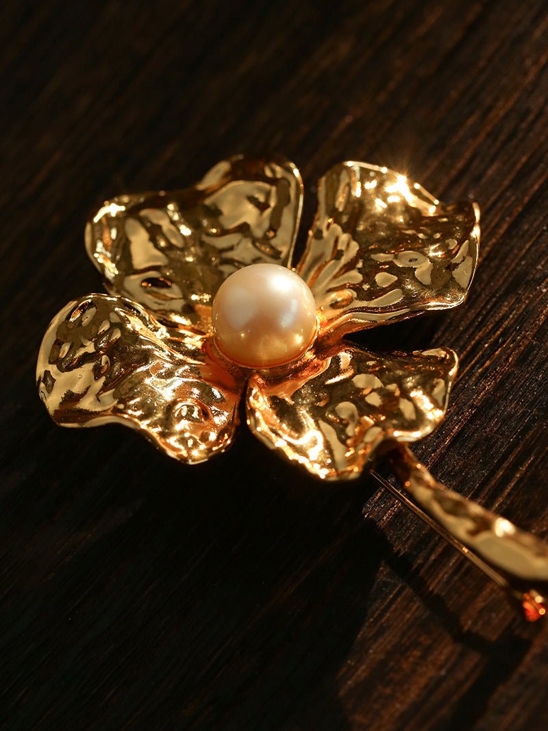 Vintage Four - Petal Pearl Brooch - floysun