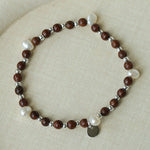 Vintage Fusion Freshwater Pearl & Sandalwood Beaded Bracelet - floysun