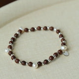Vintage Fusion Freshwater Pearl & Sandalwood Beaded Bracelet - floysun
