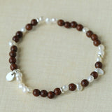 Vintage Fusion Freshwater Pearl & Sandalwood Beaded Bracelet - floysun