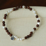 Vintage Fusion Freshwater Pearl & Sandalwood Beaded Bracelet - floysun