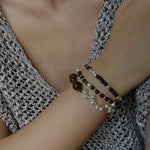 Vintage Fusion Freshwater Pearl & Sandalwood Beaded Bracelet - floysun
