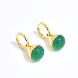 Vintage Gemstone Drop Earrings | Sterling Silver Hoop Earrings - floysun