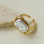 Vintage Geometric Baroque Pearl Ring - floysun