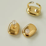 Vintage Geometric Baroque Pearl Ring - floysun