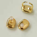 Vintage Geometric Baroque Pearl Ring - floysun