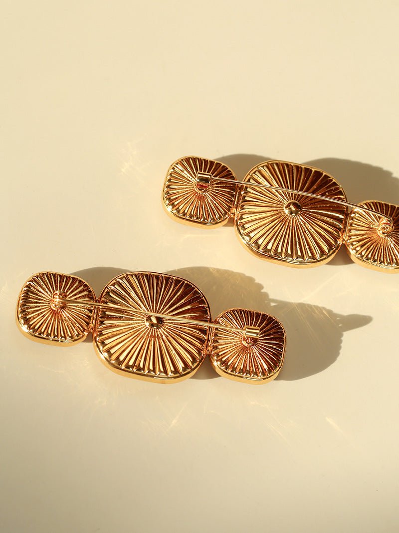 Vintage Geometric Natural Stone Brooch - floysun