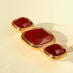 Vintage Geometric Natural Stone Brooch - floysun