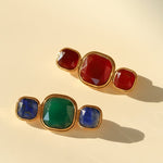 Vintage Geometric Natural Stone Brooch - floysun