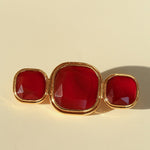 Vintage Geometric Natural Stone Brooch - floysun