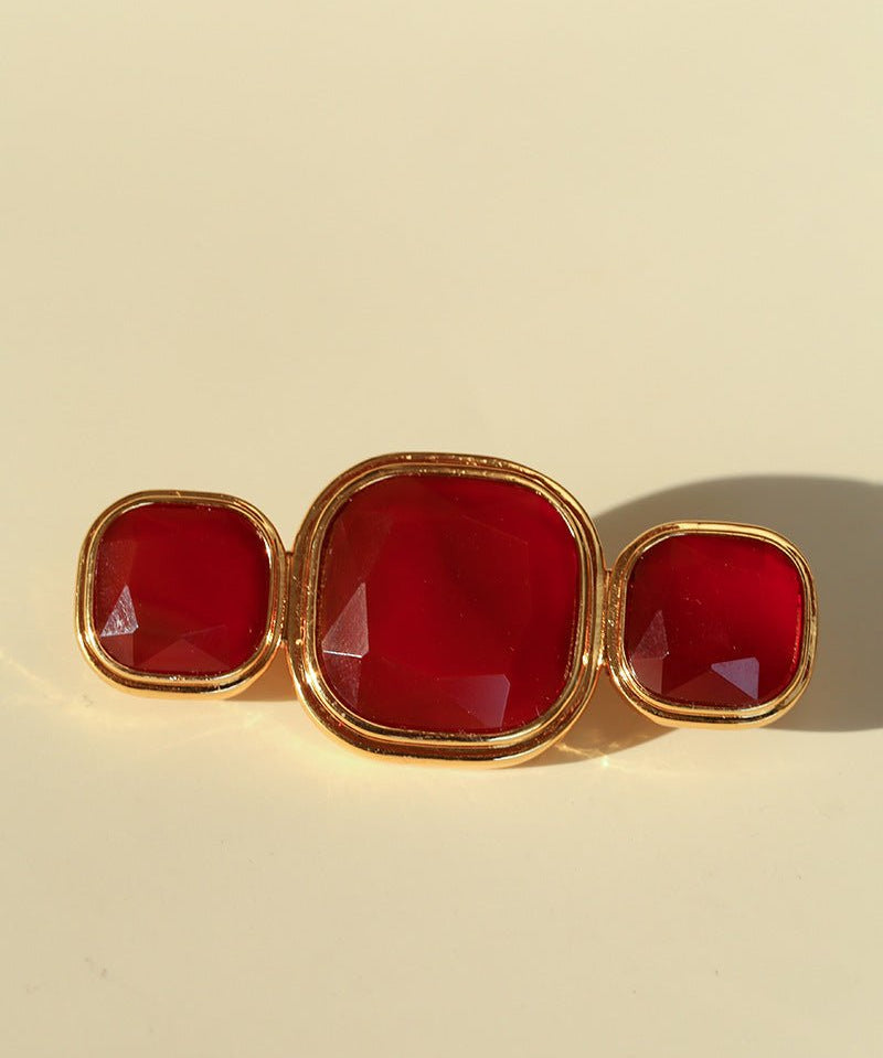 Vintage Geometric Natural Stone Brooch - floysun