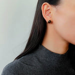 Vintage Geometric Tiger Eye & Red Stone Detachable Earrings - floysun