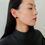 Vintage Geometric Tiger Eye & Red Stone Detachable Earrings - floysun