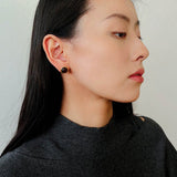 Vintage Geometric Tiger Eye & Red Stone Detachable Earrings - floysun