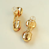 Vintage Geometric Tiger Eye & Red Stone Detachable Earrings - floysun