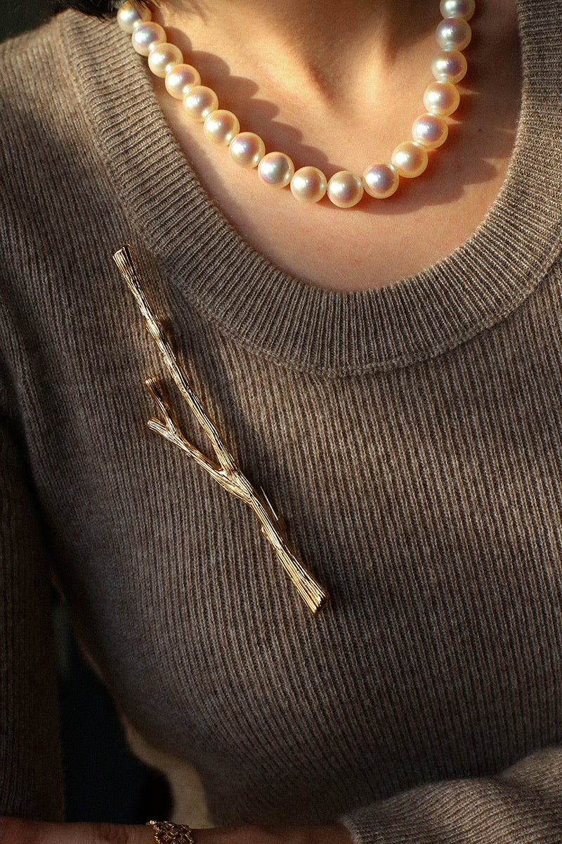 Vintage Gilded Branch Brooch - floysun