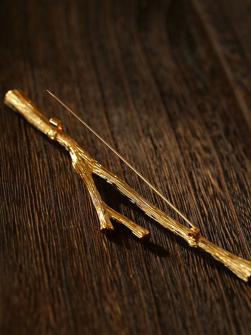 Vintage Gilded Branch Brooch - floysun