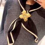 Vintage Gilded Pearl & Mother of pearls Floral Brooch - floysun