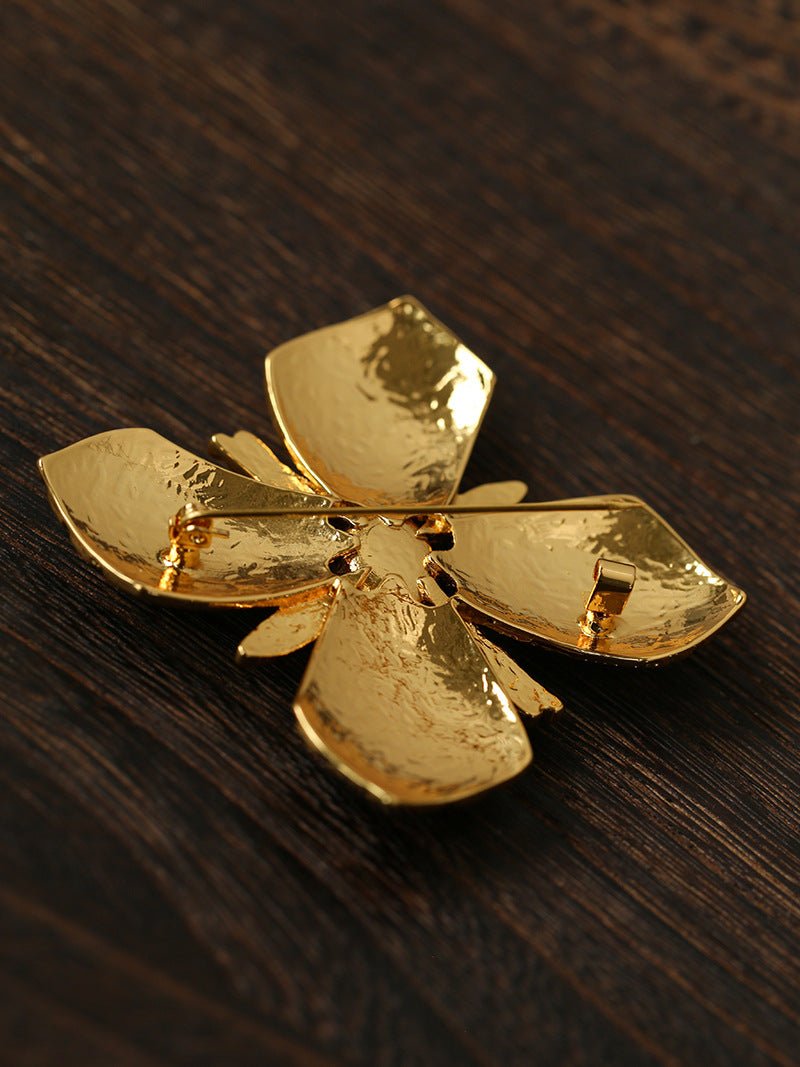 Vintage Gilded Pearl & Mother of pearls Floral Brooch - floysun