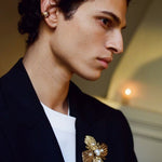 Vintage Gilded Pearl & Mother of pearls Floral Brooch - floysun