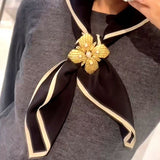 Vintage Gilded Pearl & Mother of pearls Floral Brooch - floysun