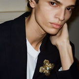 Vintage Gilded Pearl & Mother of pearls Floral Brooch - floysun