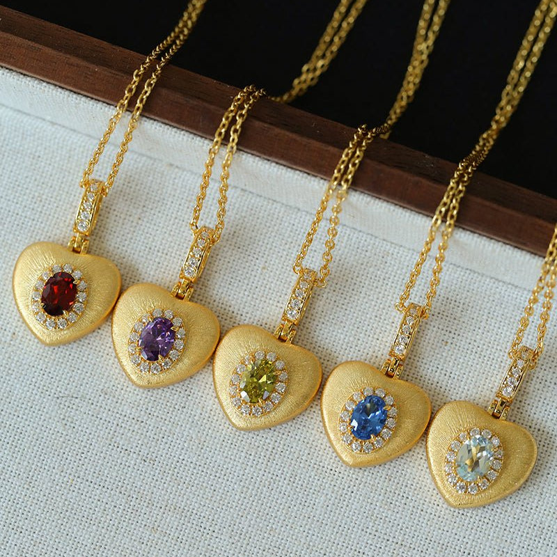 Vintage Gleam Heart Pendant Necklace - floysun