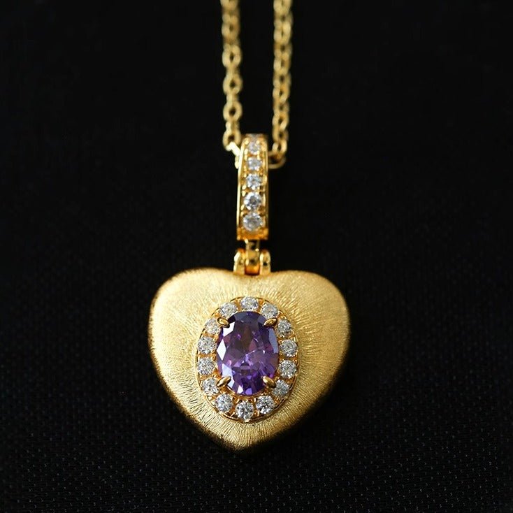 Vintage Gleam Heart Pendant Necklace - floysun