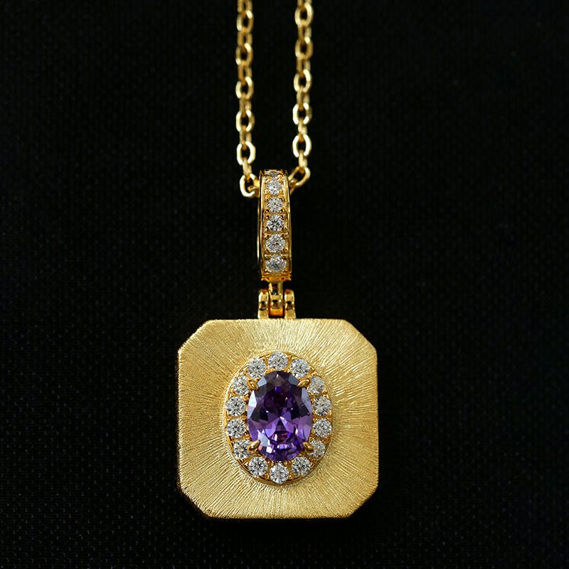 Vintage Gleam Square Pendant Necklace - floysun