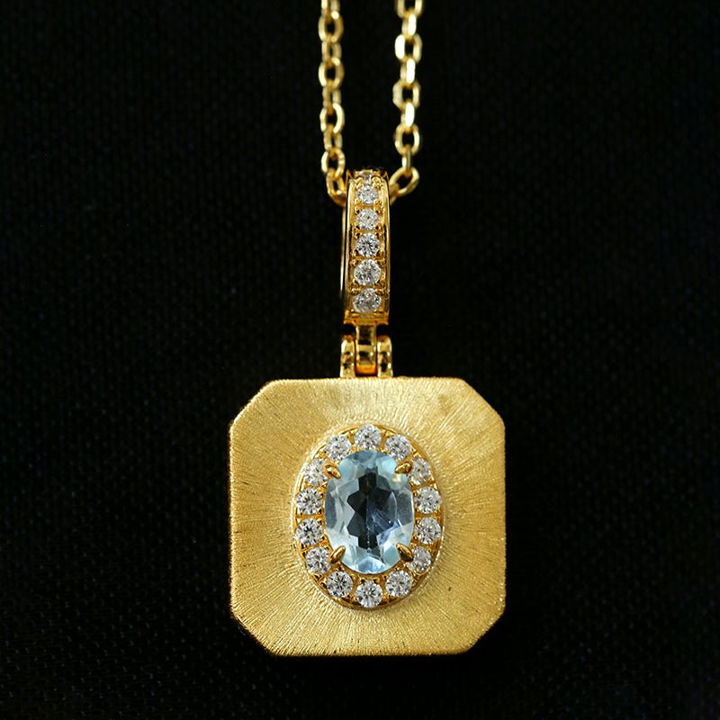 Vintage Gleam Square Pendant Necklace - floysun