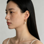 Vintage Gold Natural Freshwater Pearl Drop Earrings - floysun