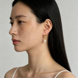 Vintage Gold Natural Freshwater Pearl Drop Earrings - floysun