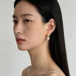Vintage Gold Natural Freshwater Pearl Drop Earrings - floysun