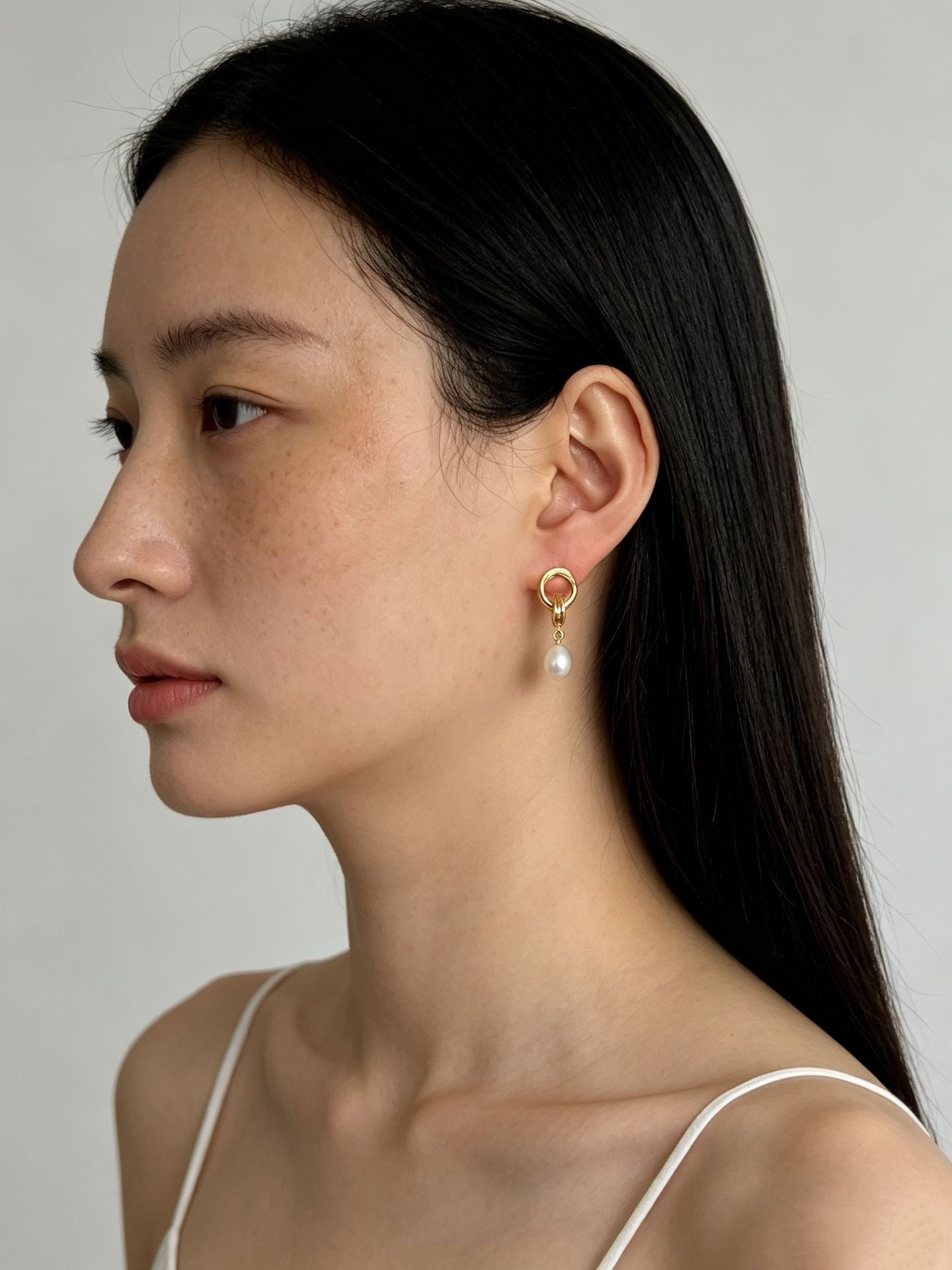 Vintage Gold Natural Freshwater Pearl Drop Earrings - floysun