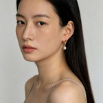 Vintage Gold Natural Freshwater Pearl Drop Earrings - floysun