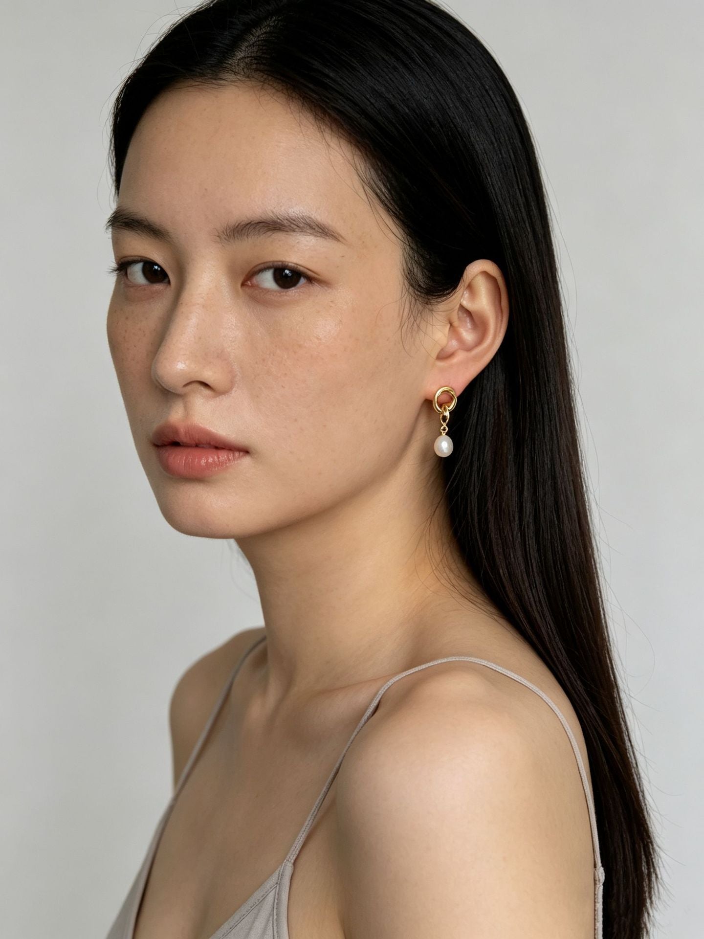 Vintage Gold Natural Freshwater Pearl Drop Earrings - floysun